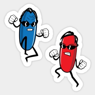 Blue Pill versus Red Pill by Tai's Tees Sticker